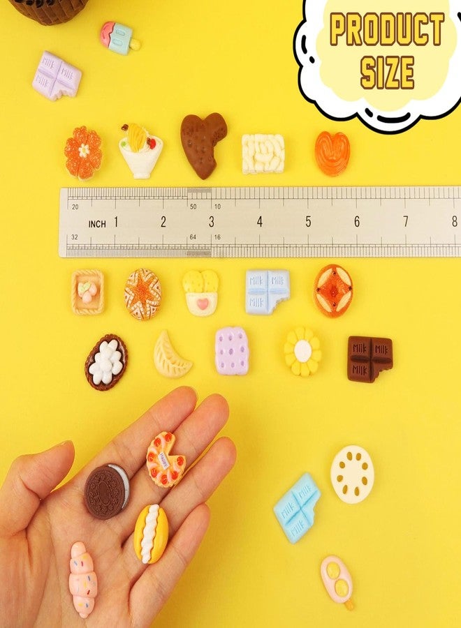 VICROIC 50 PCS Miniature Food Eggs Cake Milk Ice Cream, Mini Pretend Play Kitchen Cooking Game Party Accessories Toys for Dollhouse Landscape - Image 2